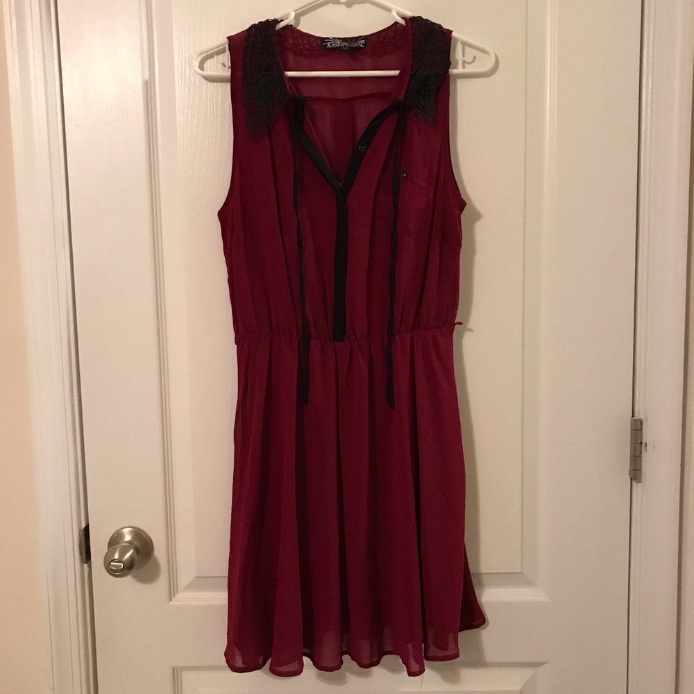 Maroon sheer dress